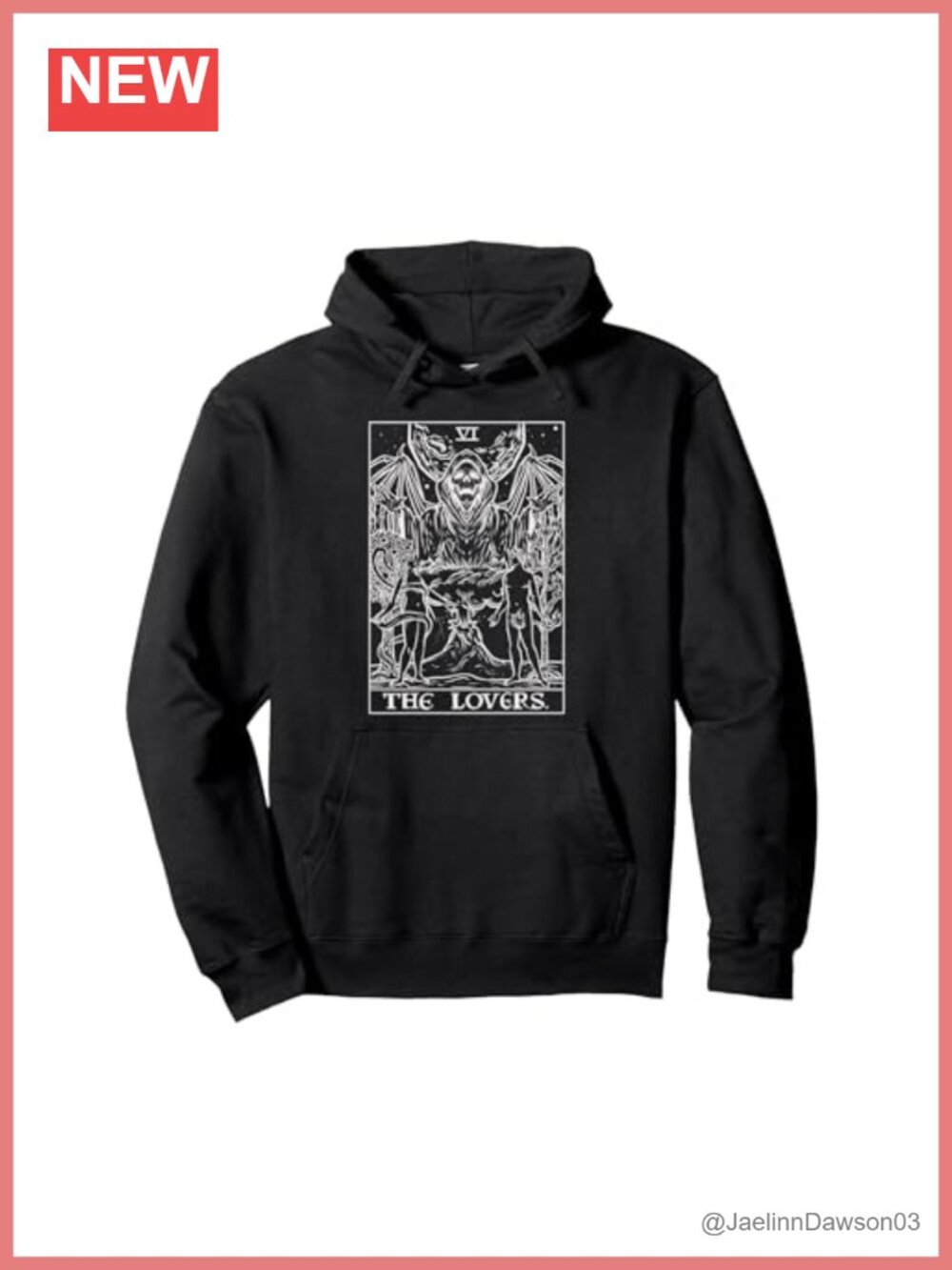 Lovers Tarot Grim Reaper Gothic Horror Pullover Hoodie